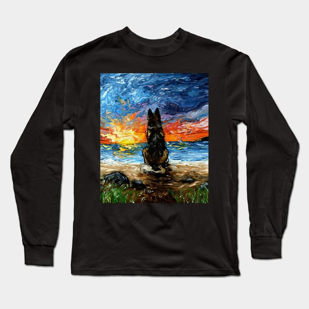 Beach Days - German Shepherd Long Sleeve T-Shirt by sagittariusgallery